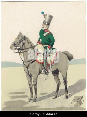 cavalier du 1er régiment de chasseurs à cheval en tenue de Route en 1812 Stockfoto