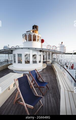 Belle Epoque Dampfpaddelboot Savoie auf dem Genfer See, Schweiz Stockfoto