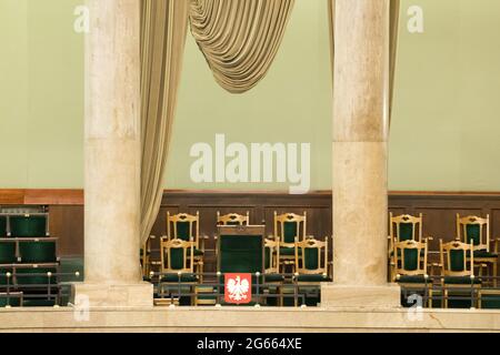 Sejm Rzeczypospolitej Polskiej (Sejm der Republik Polen) Unterhaus des polnischen parlaments in Warschau, Polen. 19. Mai 2021 © Wojciech S Stockfoto