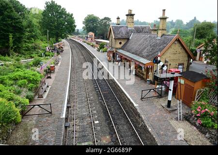 Bahnhof Arley auf der Talbahn Severn. Stockfoto