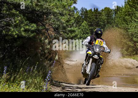 10 Howes Skyler (usa), Rockstar Energy Husqvarna Factory Racing, Husqvarna 450 Rally Factory Replica, Aktion während der 2. Etappe der Silk Way Rally 03 zwischen Nowosibirsk und Gorno-Altaisk in Russland am 2021. Juli - Foto Julien Delfosse / DPPI Stockfoto