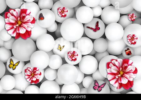 Benutzerdefinierte moderne Fototapete im Wandbild, 3d-Illustration Stockfoto