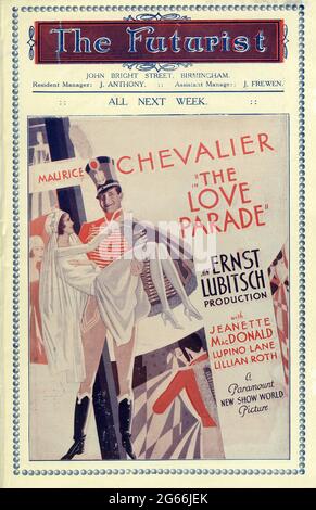 MAURICE CHEVALIER und JEANETTE MacDonald in DER LIEBESPARADE 1929 Regisseur ERNST LUBITSCH Drehbuch Ernest Vadja und Guy Bolton Paramount Picturs Stockfoto