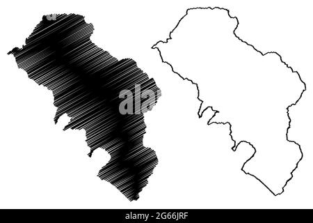 Massa und Carrara Provinz (Italien, Italienische Republik, Toskana oder Toscana Region) Karte Vektordarstellung, scribble Skizze Provinz Massa-Carrara Karte Stock Vektor