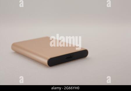 Isolierter weißer Hintergrund des SSD-Laufwerks Stockfoto