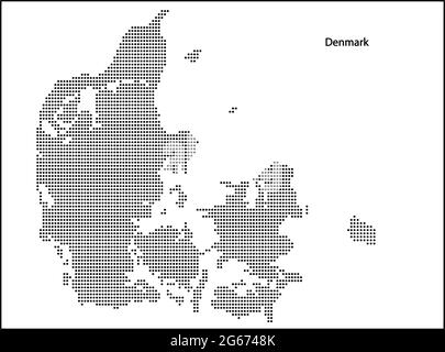 Vektor Halbton gepunktete Karte von Dänemark Land für Ihr Design, Travel Illustration Konzept. Stock Vektor