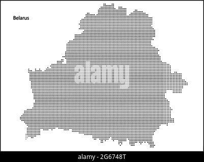 Vektor Halbton gepunktete Karte von Belarus Land für Ihr Design, Travel Illustration Konzept. Stock Vektor