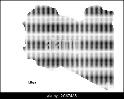 Vektor Halbton gepunktete Karte von Libyen Land für Ihr Design, Travel Illustration Konzept. Stock Vektor