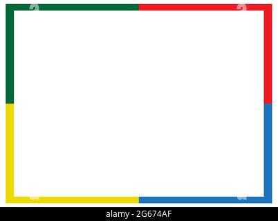 Bunte Rechteck Streifen Rahmen Design isoliert auf weißem Hintergrund - Vektor-Illustration Stock Vektor