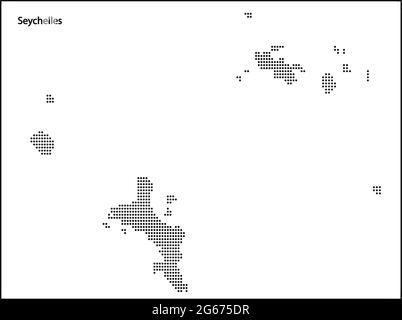 Vektor Halbton gepunktete Karte der Seychellen Land für Ihr Design, Travel Illustration Konzept. Stock Vektor
