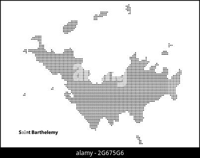 Vektor-Halbton gepunktete Karte von Siant Barthelemy Land für Ihr Design, Travel Illustration Konzept. Stock Vektor