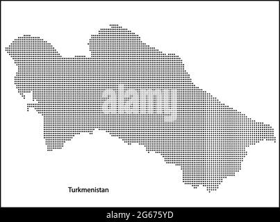 Vektor Halbton gepunktete Karte von Turkmenistan Land für Ihr Design, Travel Illustration Konzept. Stock Vektor