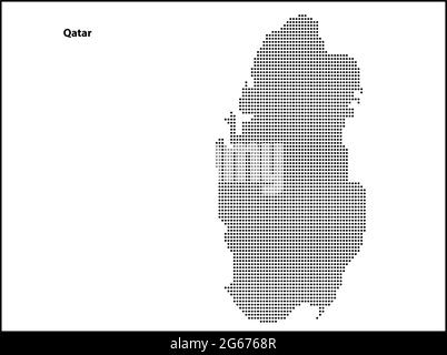 Vektor Halbton gepunktete Karte von Katar Land für Ihr Design, Travel Illustration Konzept. Stock Vektor