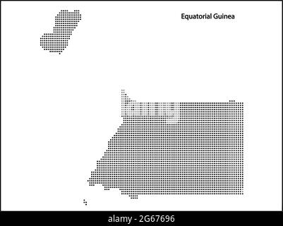 Vektor-Halbton gepunktete Karte von Äquatorialguinea Land für Ihr Design, Travel Illustration Concept. Stock Vektor