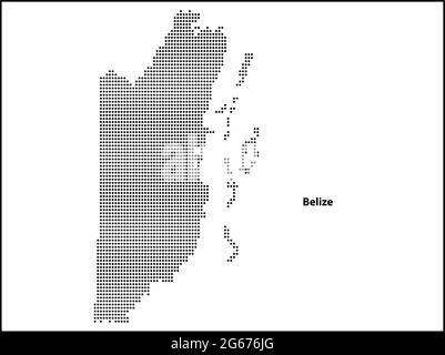 Vektor Halbton gepunktete Karte von Belize Land für Ihr Design, Travel Illustration Konzept. Stock Vektor