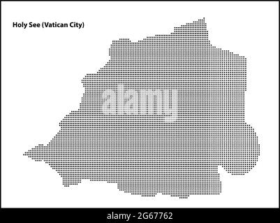 Vektor-Halbton gepunktete Karte des Heiligen Stuhls (Vatikanstadt) Land für Ihr Design, Travel Illustration Concept. Stock Vektor