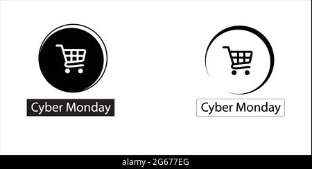 Cyber Monday Logo Concept - Vektor-Linie Kunst Illustration Stock Vektor