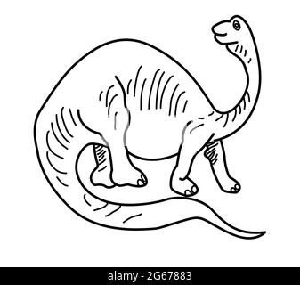 Dinosaurier Zeichnung für Kinder - Vektor-Linienkunst Stock Vektor