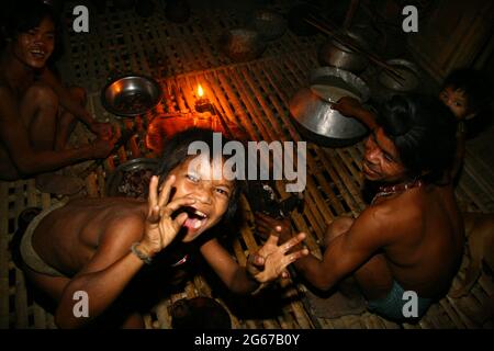 Bandarban ist die hügelige Gegend in Bangladesch> das Leben dort ist so primitiv. Stockfoto