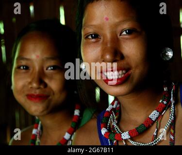 Bandarban ist die hügelige Gegend in Bangladesch> das Leben dort ist so primitiv. Stockfoto