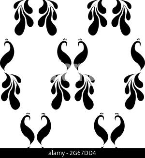 Schönes Pfau Design-Konzept mit Federn isoliert auf weißem Hintergrund ist in Nahtloses Muster Stock Vektor