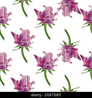 Abstract Floral Design Konzept der indischen Volkskunst isoliert auf weißem Hintergrund ist in Nahtloses Muster Stock Vektor