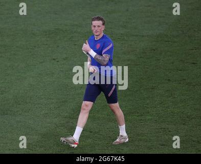 Rom, Italien, 3. Juli 2021. Jordan Pickford von England während des UEFA-Viertelfinalmatches der Euro 2020 im Stadio Olimpico, Rom. Bildnachweis sollte lauten: Jonathan Moscrop / Sportimage Stockfoto