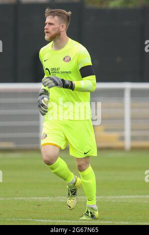 SPENNYMOOR, GROSSBRITANNIEN. 3. JULI Lee Burge of Sunderland gesehen während der Pre-Season Freundschaftsspiel zwischen Spennymoor Town und Sunderland auf dem Brewery Field, Spennymoor am Samstag, 3. Juli 2021. (Kredit: Will Matthews | MI News) Kredit: MI News & Sport /Alamy Live News Stockfoto