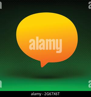 Bunte, glänzende Sprechblase mit Spiegelung. Sprechblase, Vorlage für leeren Rahmen, 3D-Illustration. Banner-Design-Vorlage, App-Symbol, Vektorgrafik Stock Vektor