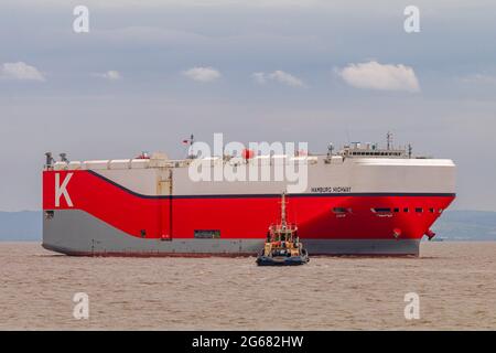 Hamburg Leader auf dem Weg in die Royal Portbury Docks Stockfoto