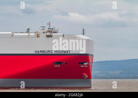 Hamburg Leader auf dem Weg in die Royal Portbury Docks Stockfoto