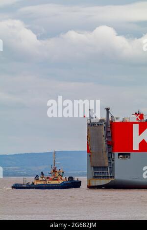 Hamburg Leader auf dem Weg in die Royal Portbury Docks Stockfoto