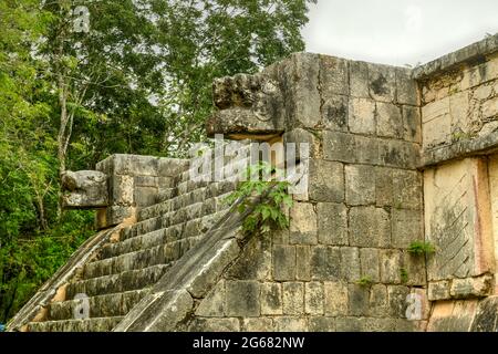 Venusplattform auf dem Großen Platz in Chichen Itza, einer großen präkolumbianischen Stadt, die von den Maya-Einwohnern in Yucatan erbaut wurde. Eines der neuen 7 Wunder des Wor Stockfoto