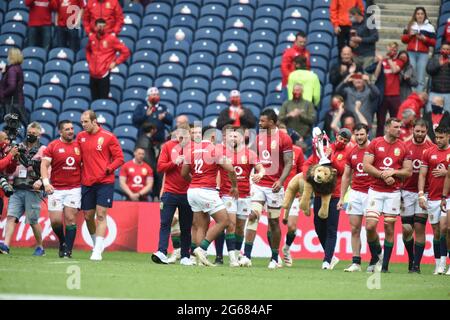 BT Murrayfield .Edinburgh.Schottland Großbritannien. 26. Juni-21 1888 Cup-Spiel zwischen den Britischen & Irischen Löwen und Japan Bild nach Spiel British & Irischen L Stockfoto