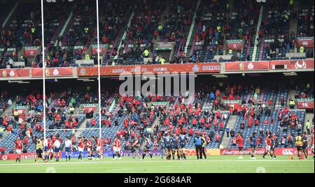 BT Murrayfield .Edinburgh.Schottland Großbritannien. 26. Juni-21 1888 Cup-Spiel zwischen den britischen und irischen Löwen und Japan Vollzeit bei BT Murrayfield 28-10 victo Stockfoto