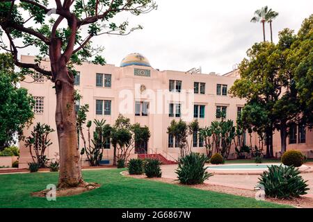 Ursprünglich 1936 als San Diego Civic Center erbaut, ist es heute das Wahrzeichen der Grafschaft San Diego Communications in San Diego, CA Stockfoto