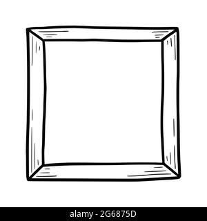 Handgezeichneter Fotorahmen, Bildrand. Doodle-Skizzenstil. Rahmen aus Kritzelei, winklig. Vektorgrafik. Stock Vektor
