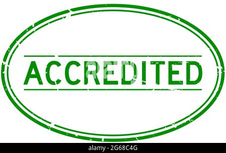 Grunge grün akkreditierte Wort oval Gummi Siegel Stempel auf weiß Hintergrund Stock Vektor