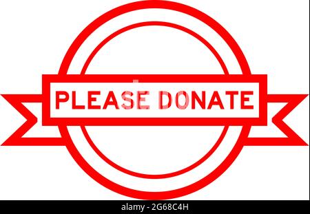 Vintage rot Farbe rund Label Banner mit Wort bitte spenden auf weißem Hintergrund Stock Vektor