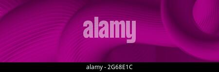 Rosa breites Banner mit abstrakter Welle. Werbehintergrund, grafisches Design-Element Stock Vektor