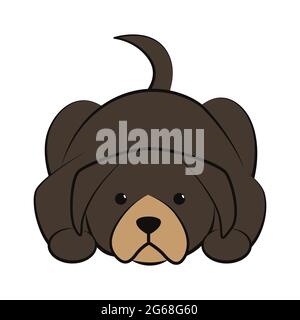 Cute Cartoon Vektor Illustration Ikone eines großen Hundes. Es ist flach. Stock Vektor