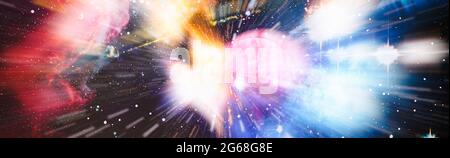Panorama-Ansicht Warp Space , Abstrakt von Warp oder Hyperspace Bewegung Stern Spur. Elemente dieses Bildes, die von der NASA eingerichtet wurden Stockfoto