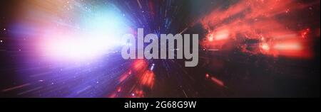 Panorama-Ansicht Warp Space , Abstrakt von Warp oder Hyperspace Bewegung Stern Spur. Elemente dieses Bildes, die von der NASA eingerichtet wurden Stockfoto