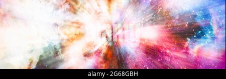 Panorama-Ansicht Warp Space , Abstrakt von Warp oder Hyperspace Bewegung Stern Spur. Elemente dieses Bildes, die von der NASA eingerichtet wurden Stockfoto