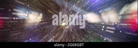 Panorama-Ansicht Warp Space , Abstrakt von Warp oder Hyperspace Bewegung Stern Spur. Elemente dieses Bildes, die von der NASA eingerichtet wurden Stockfoto