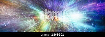 Panorama-Ansicht Warp Space , Abstrakt von Warp oder Hyperspace Bewegung Stern Spur. Elemente dieses Bildes, die von der NASA eingerichtet wurden Stockfoto