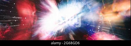 Panorama-Ansicht Warp Space , Abstrakt von Warp oder Hyperspace Bewegung Stern Spur. Elemente dieses Bildes, die von der NASA eingerichtet wurden Stockfoto