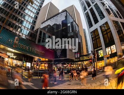 Zentrales Finanzviertel und Einkaufszentrum, Hongkong, China. Stockfoto