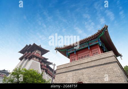 Das Yingtian Tor ist das Südtor der Stadt Luoyang in den Sui- und Tang-Dynastien. Es wurde 605 erbaut. Stockfoto