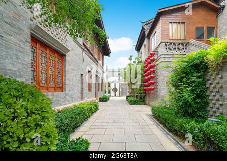 Hutong in der Altstadt, Luoyang, Henan, China. Stockfoto